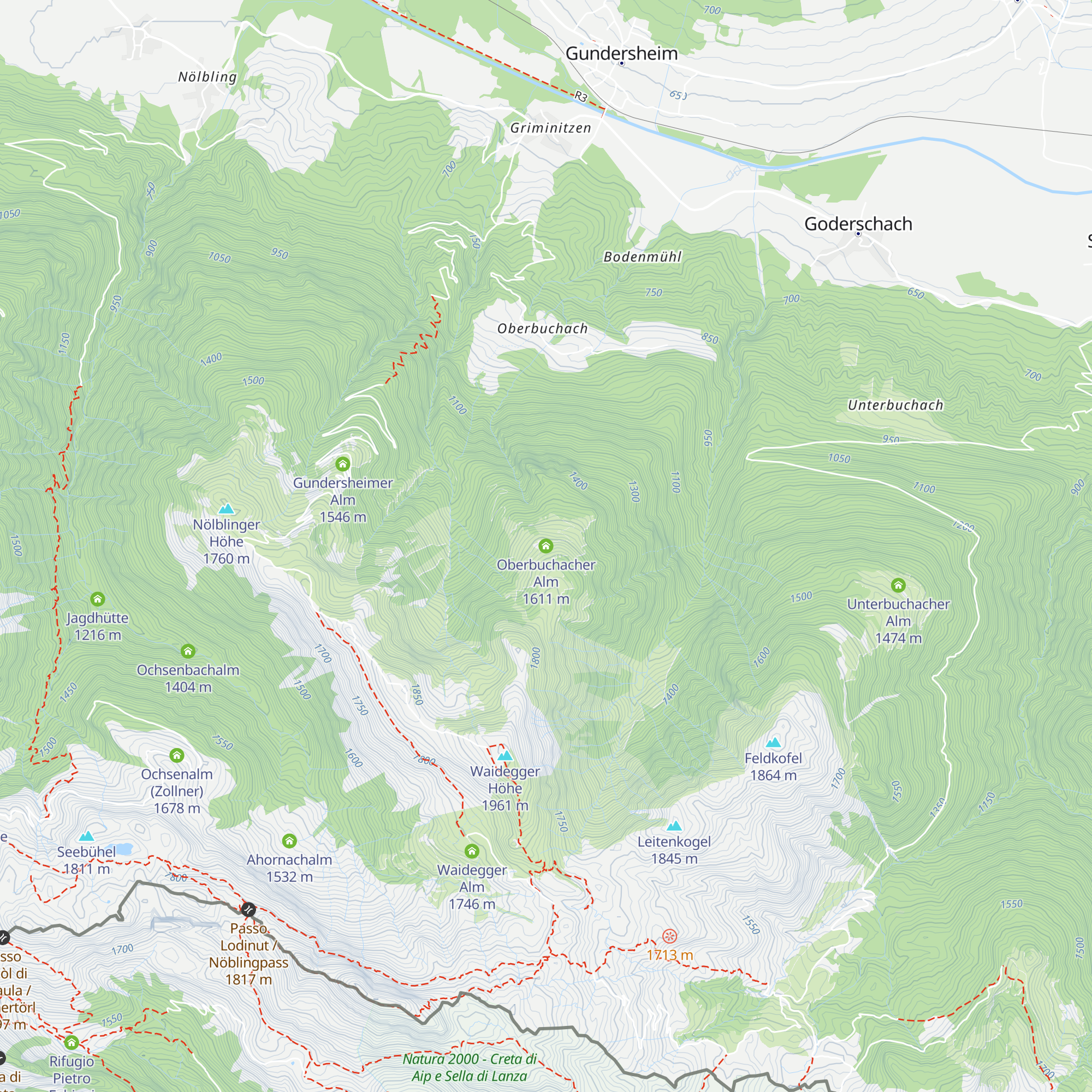 Oberbuchacher Alm map
