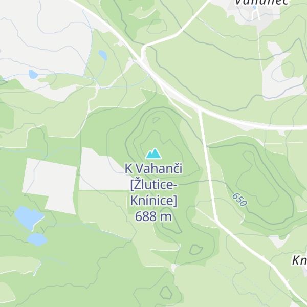 Map of K Vahanči [Žlutice-Knínice]