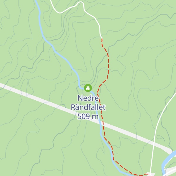 Map of Nedre Rändfallet