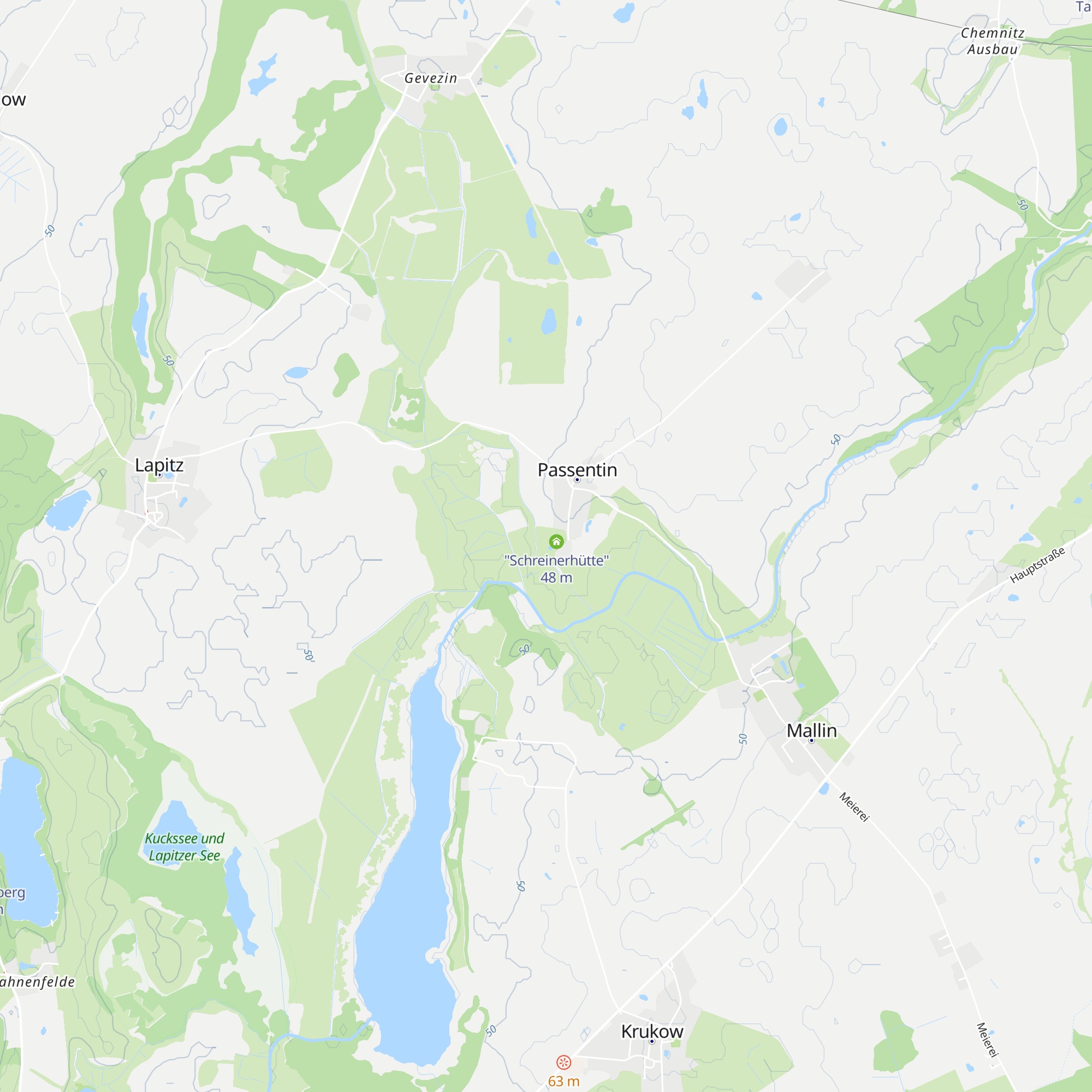 "Besen- und Weidenbinderhütte" map
