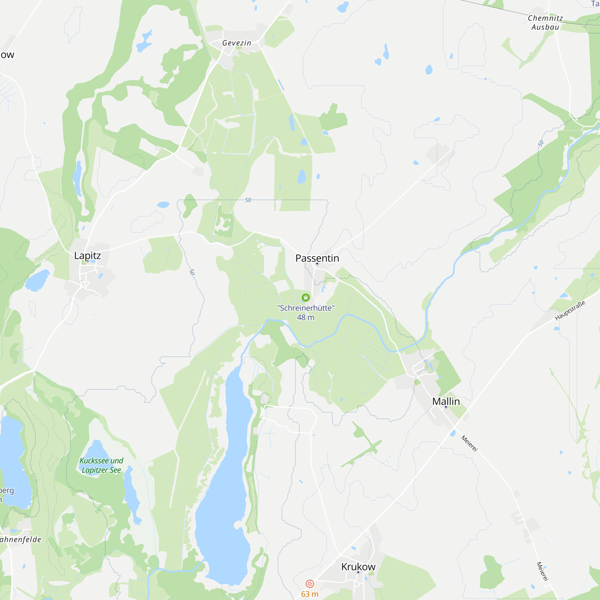 "Besen- und Weidenbinderhütte" map