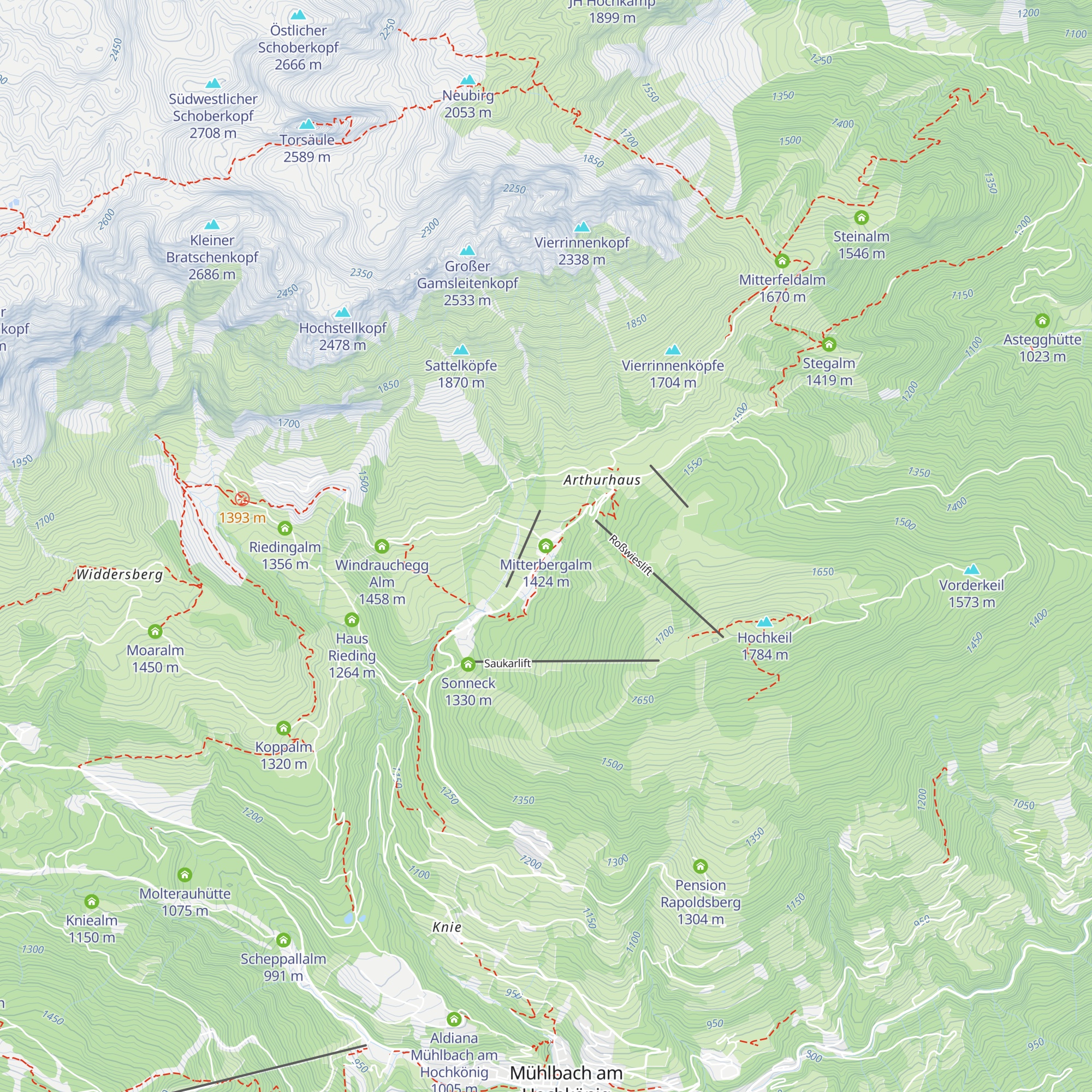 Mitterbergalm map