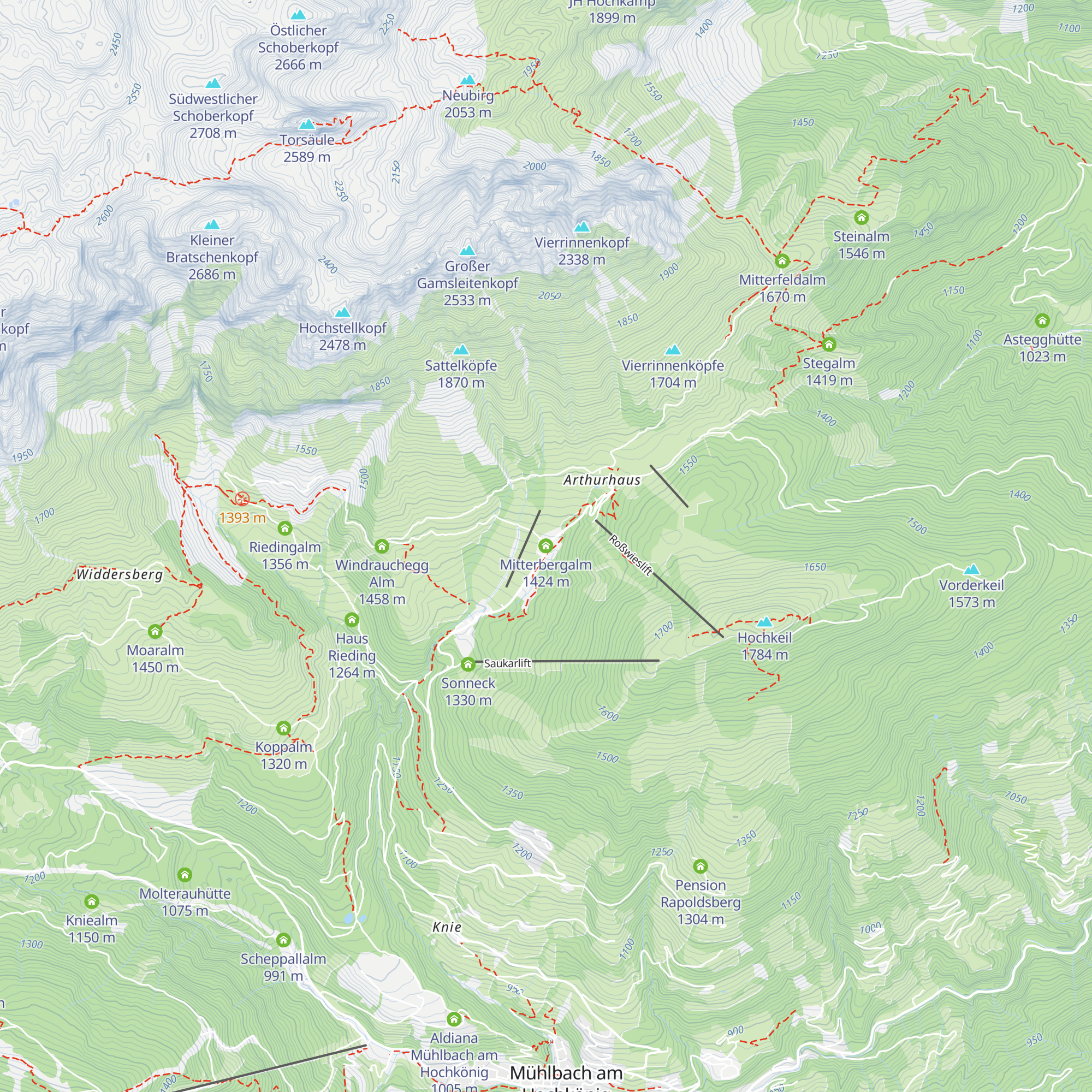 Mitterbergalm map