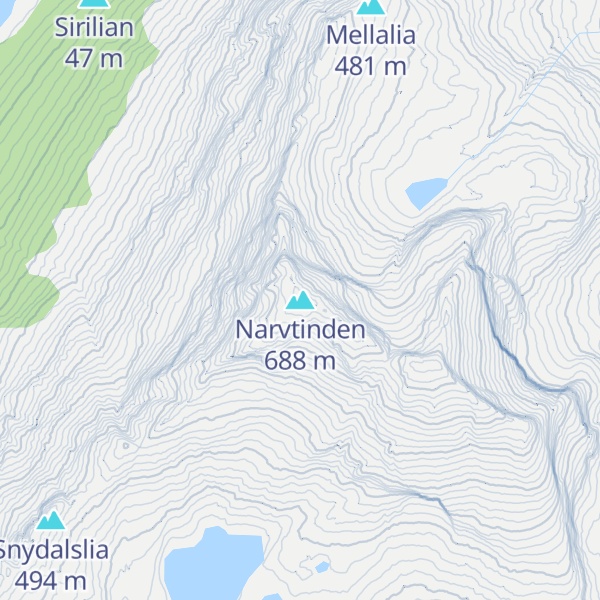 Map of Narvtinden