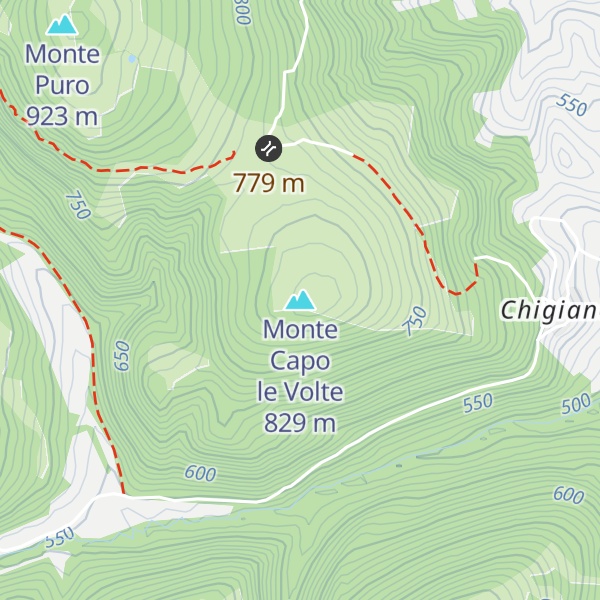Map of Monte Capo le Volte