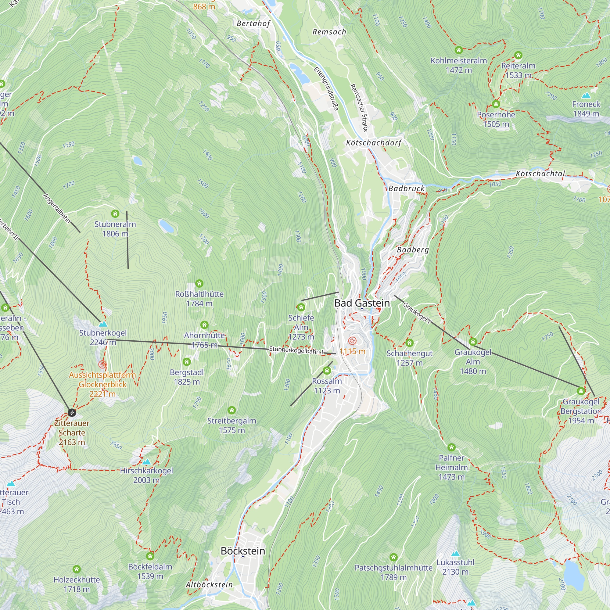 Bellevue Alm map
