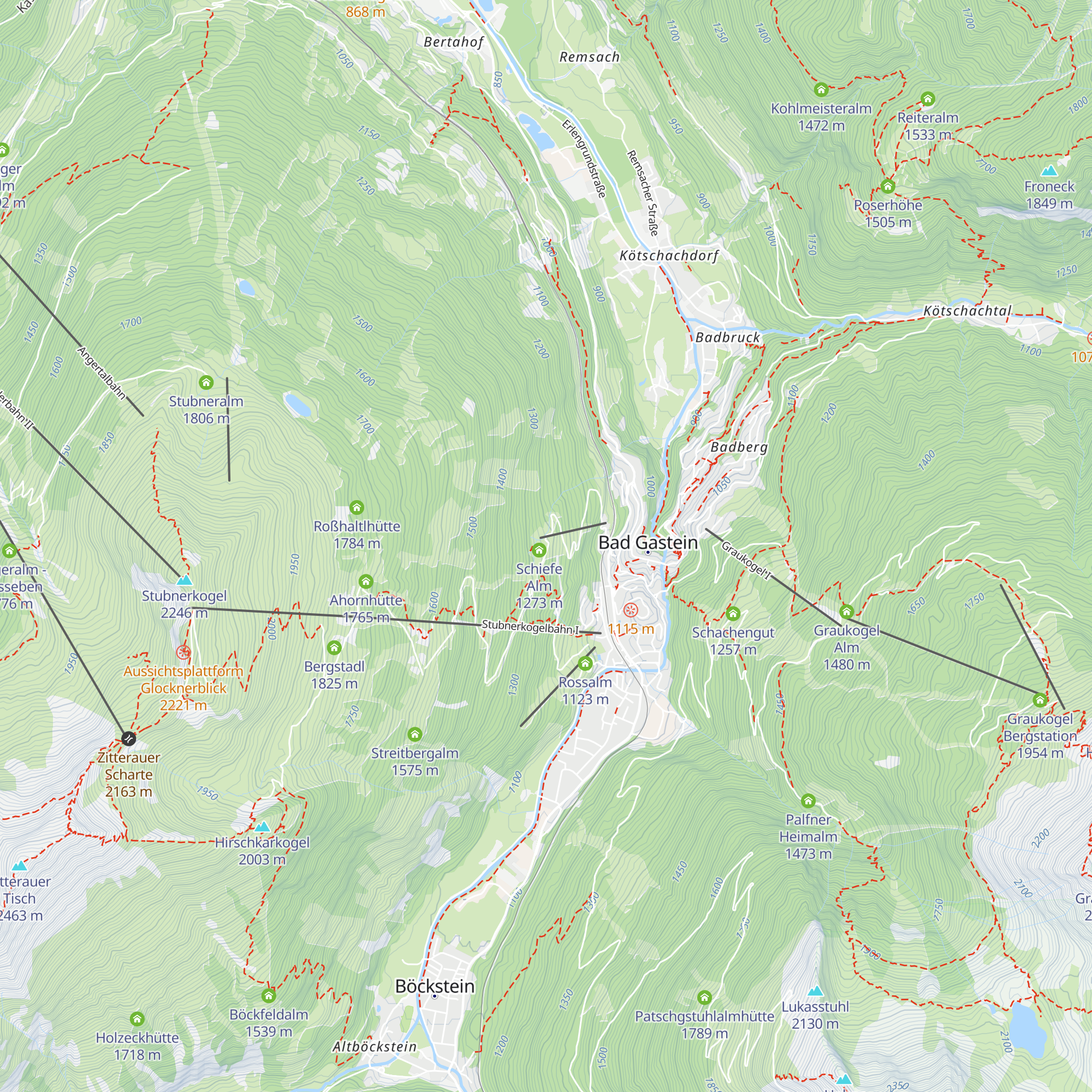 Bellevue Alm map