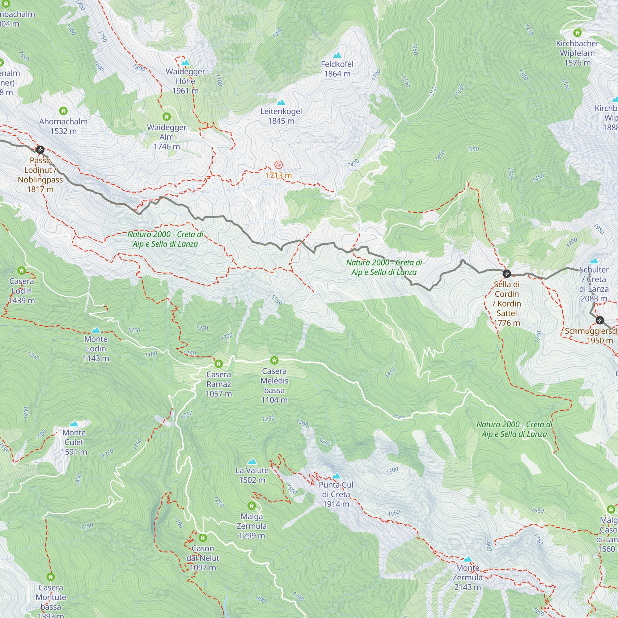 Casera Meledis alta map
