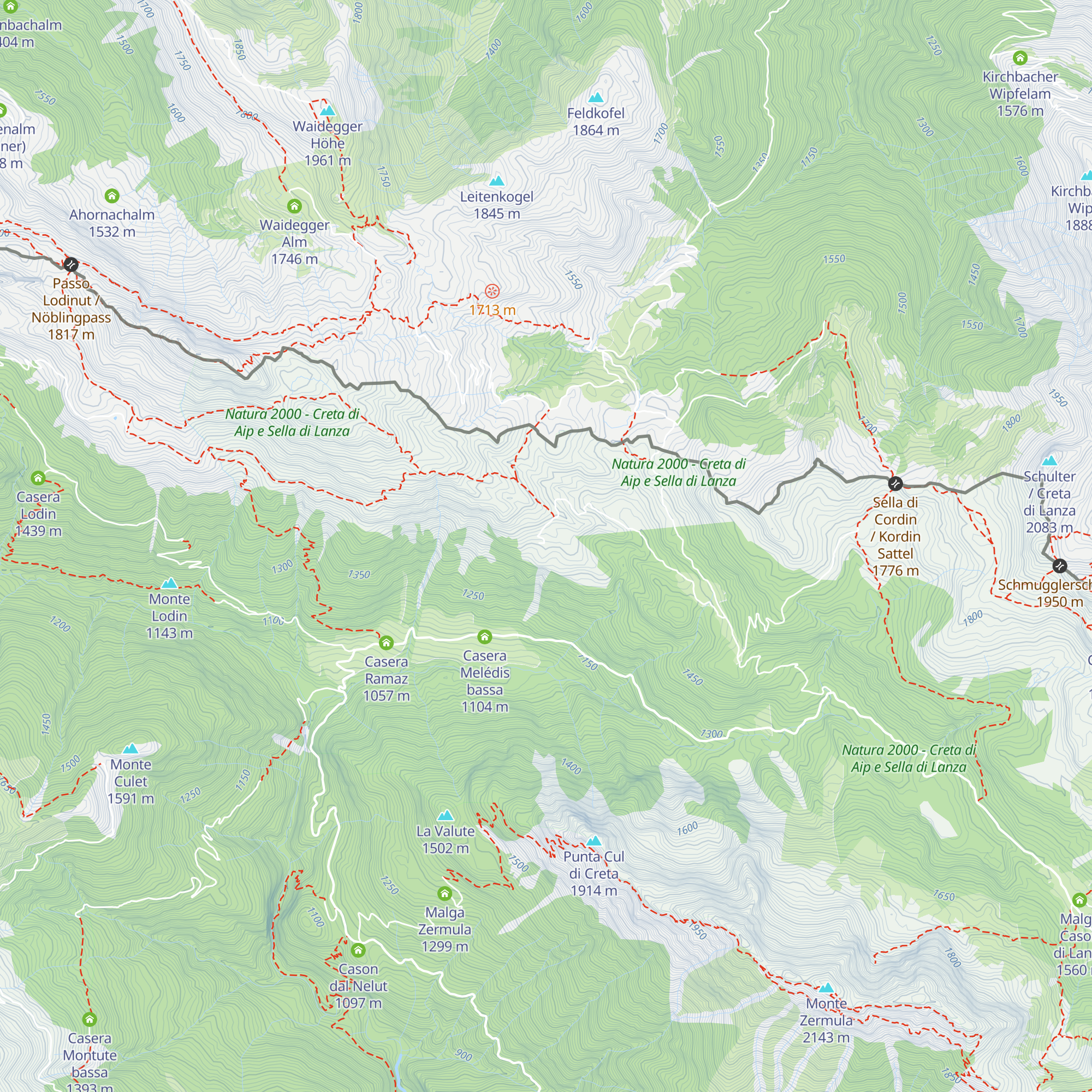 Casera Meledis alta map