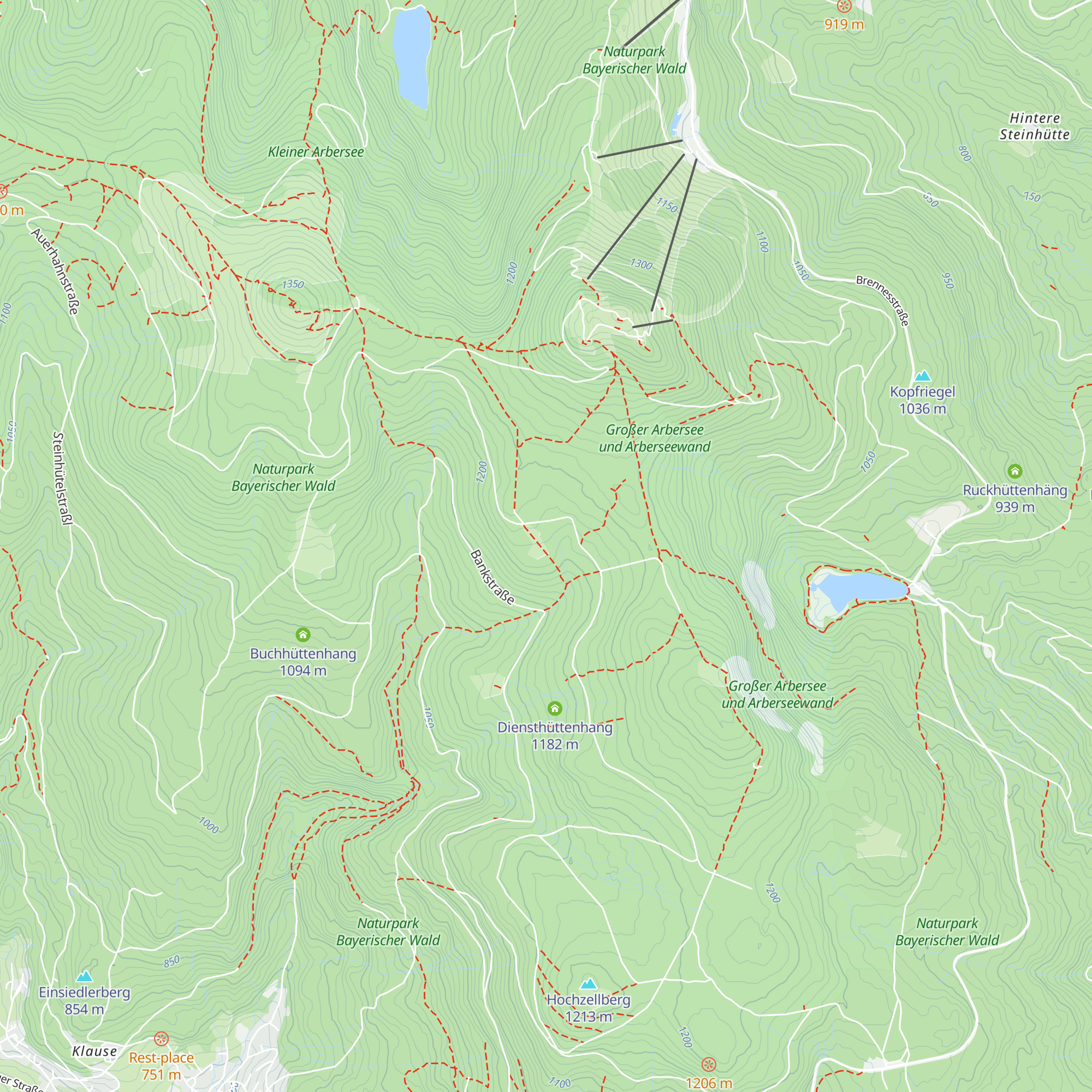 Arberhütte map