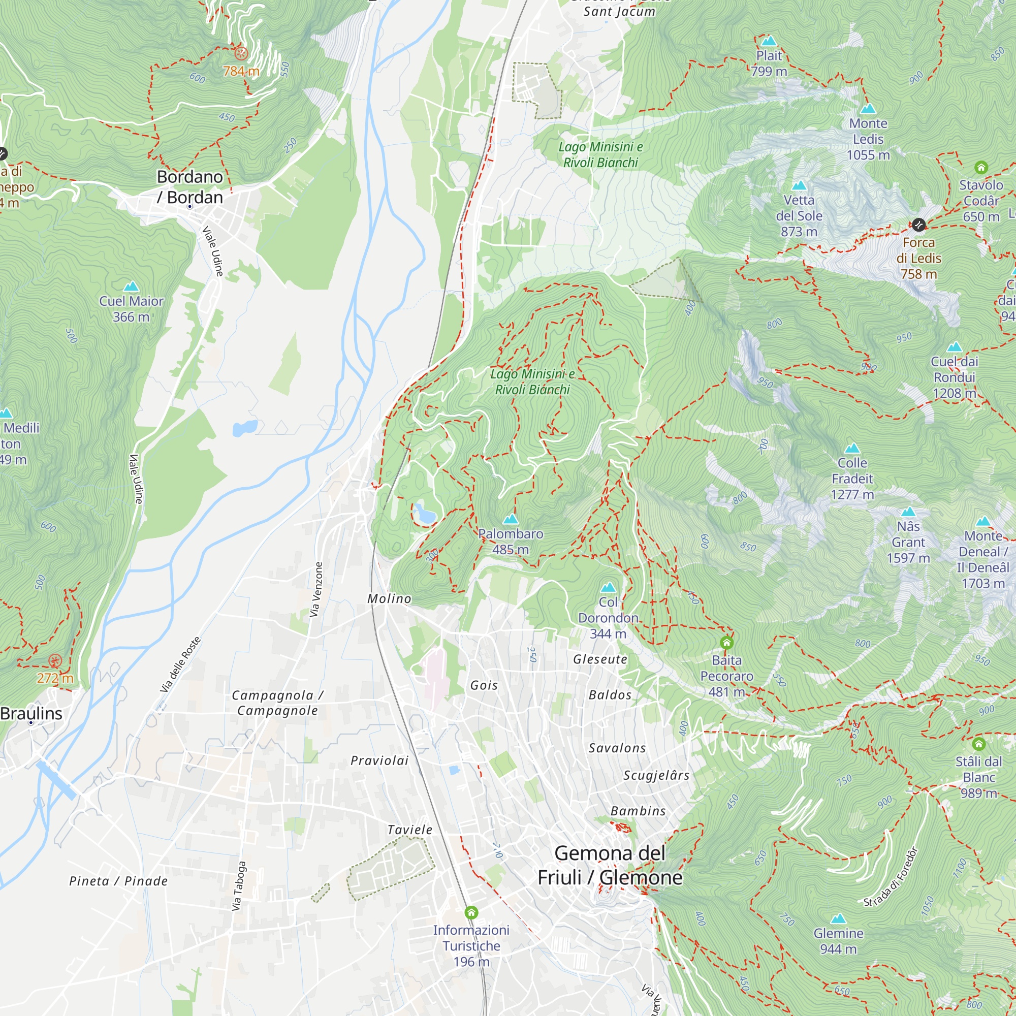 Stâli dal Pontebàn map