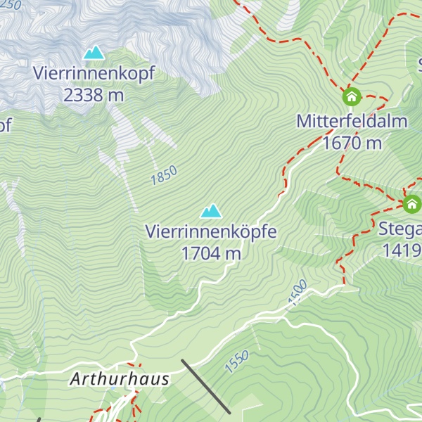 Map of Vierrinnenköpfe