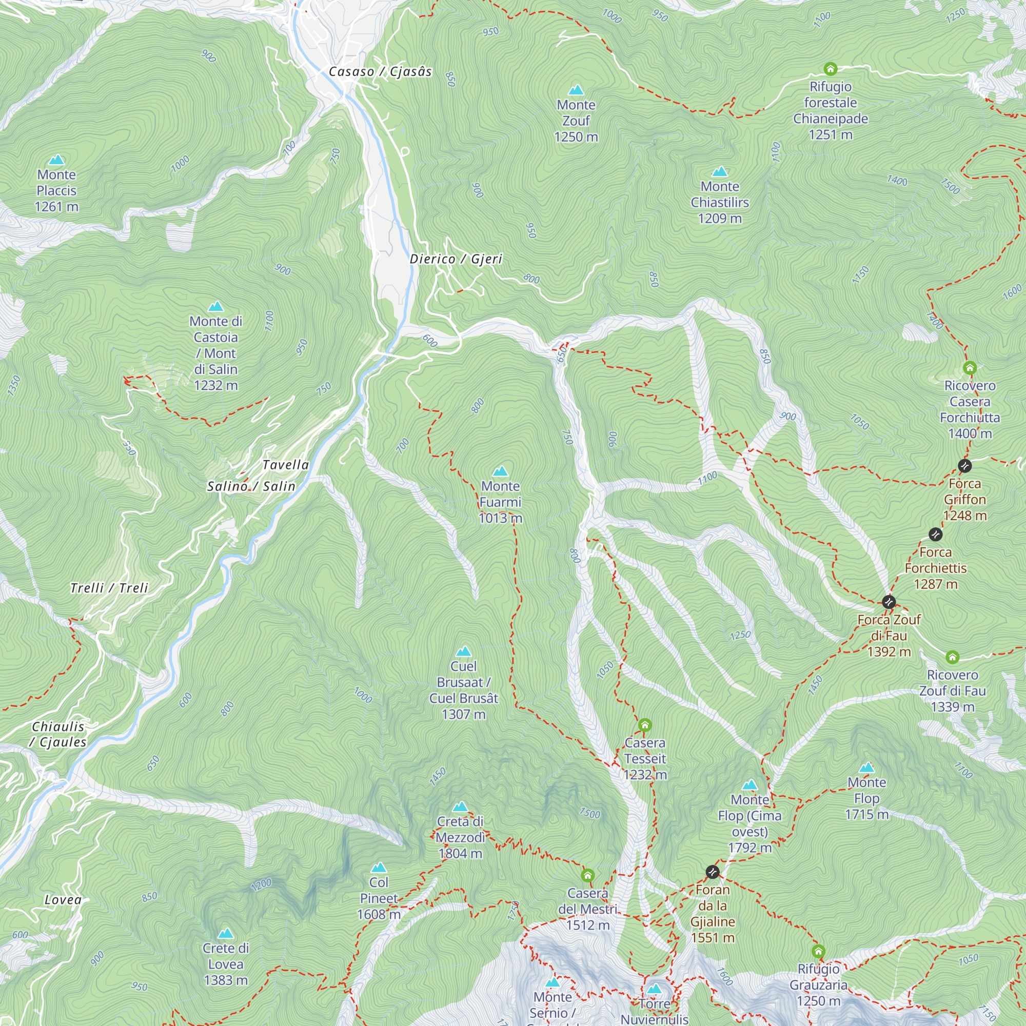 Bivacco Monte Fuarmi map