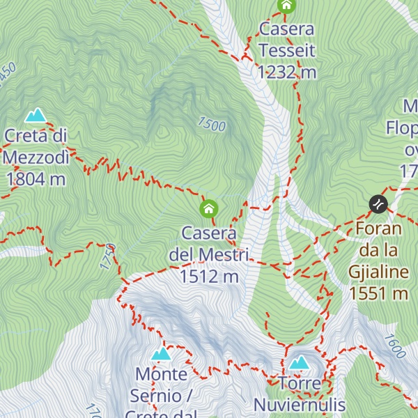 Map of Casera del Mestri