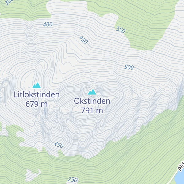Map of Okstinden