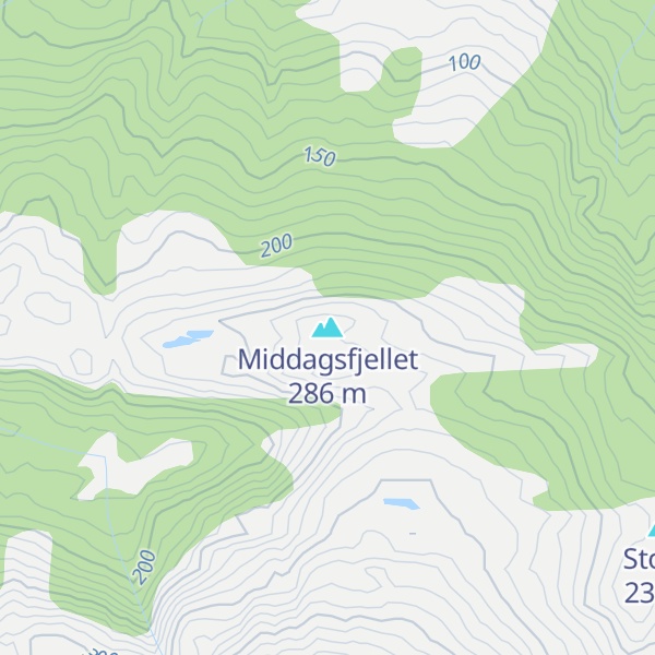 Map of Middagsfjellet