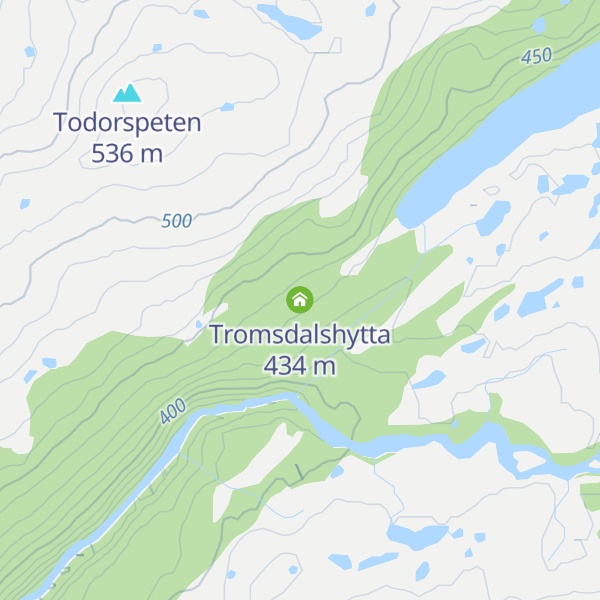 Map of Tromsdalshytta