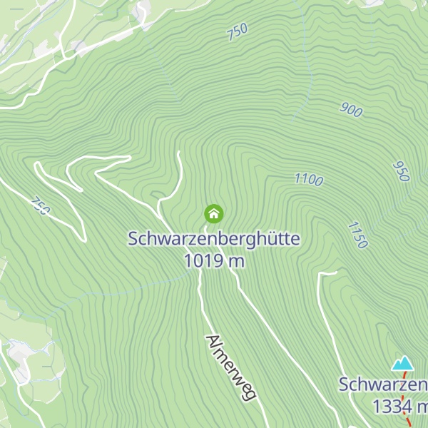 Map of Schwarzenberghütte