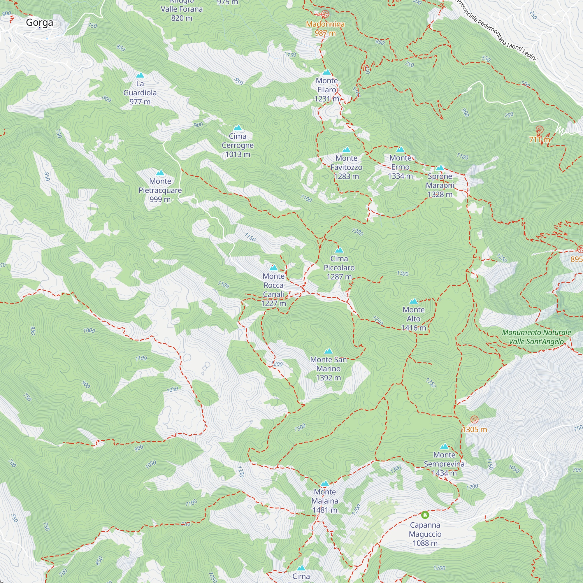 Rifugio Sorgente Canai map