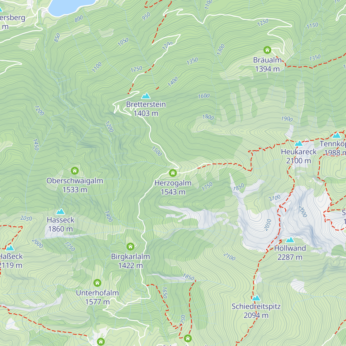 Herzogalm map