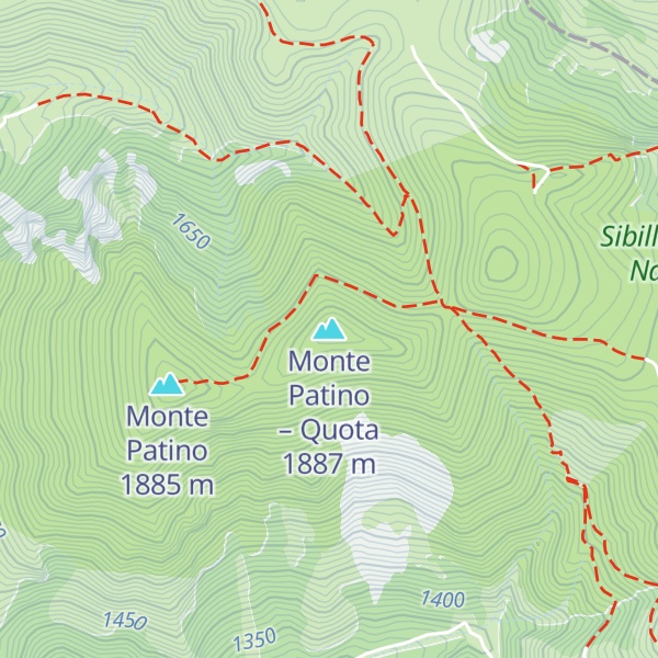 Map of Monte Patino – Quota