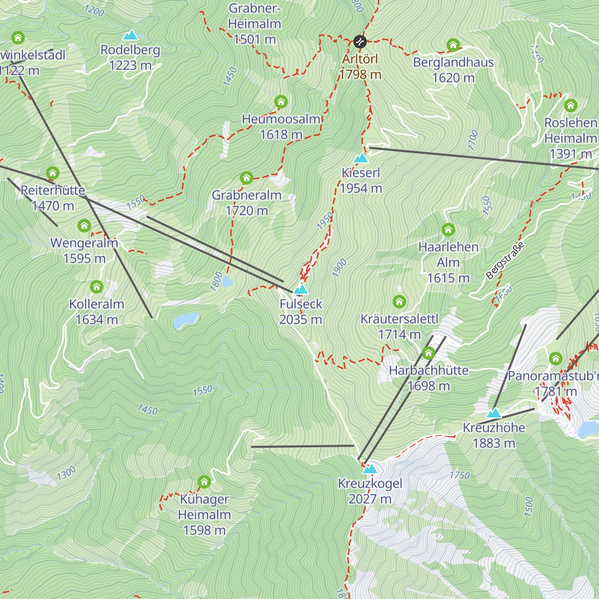 Gipfelstadl Fulseck map