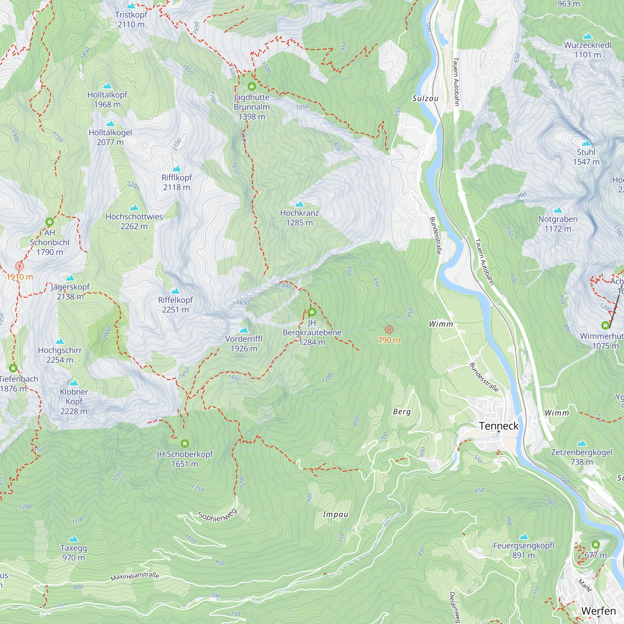 JH Bergkrautebene map