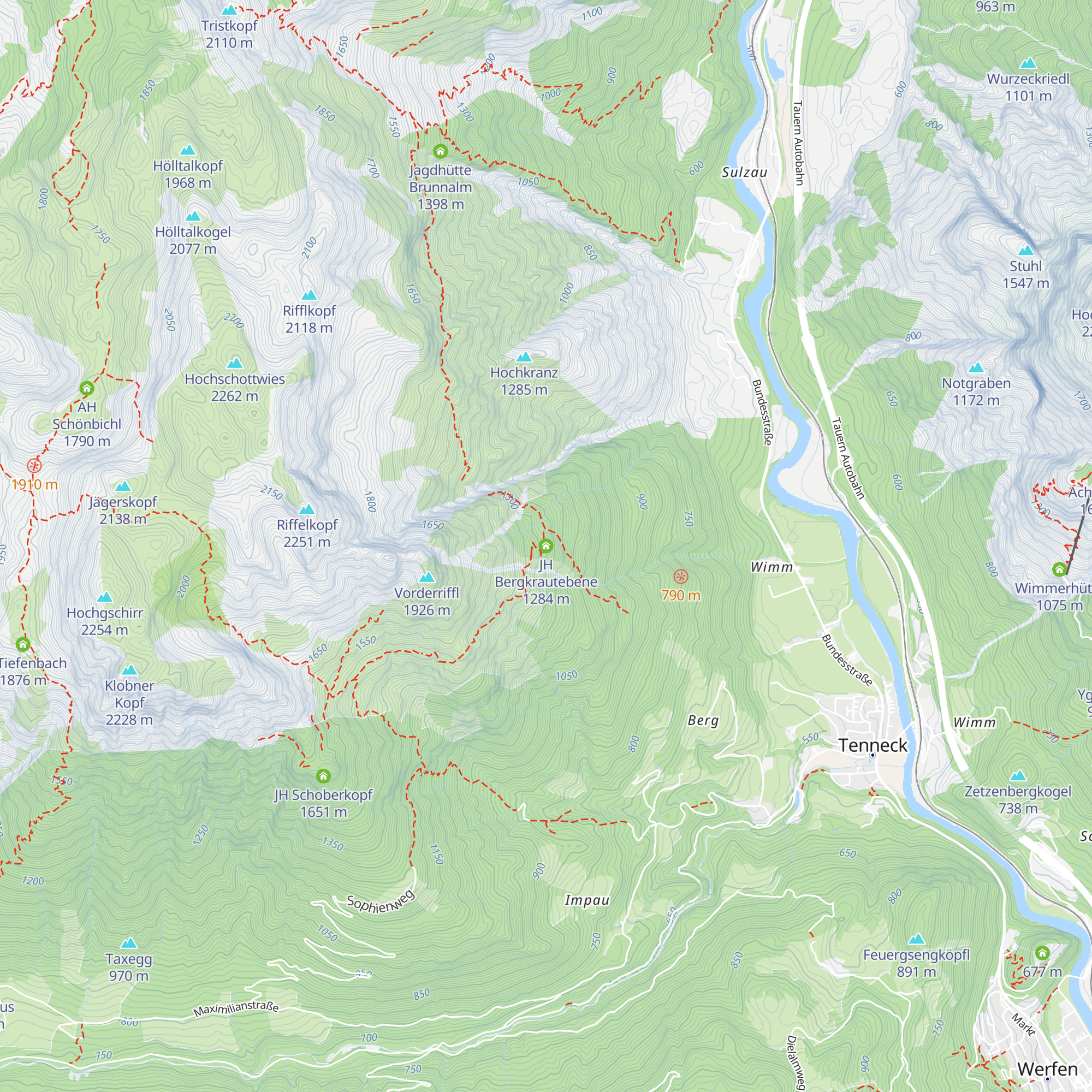 JH Bergkrautebene map