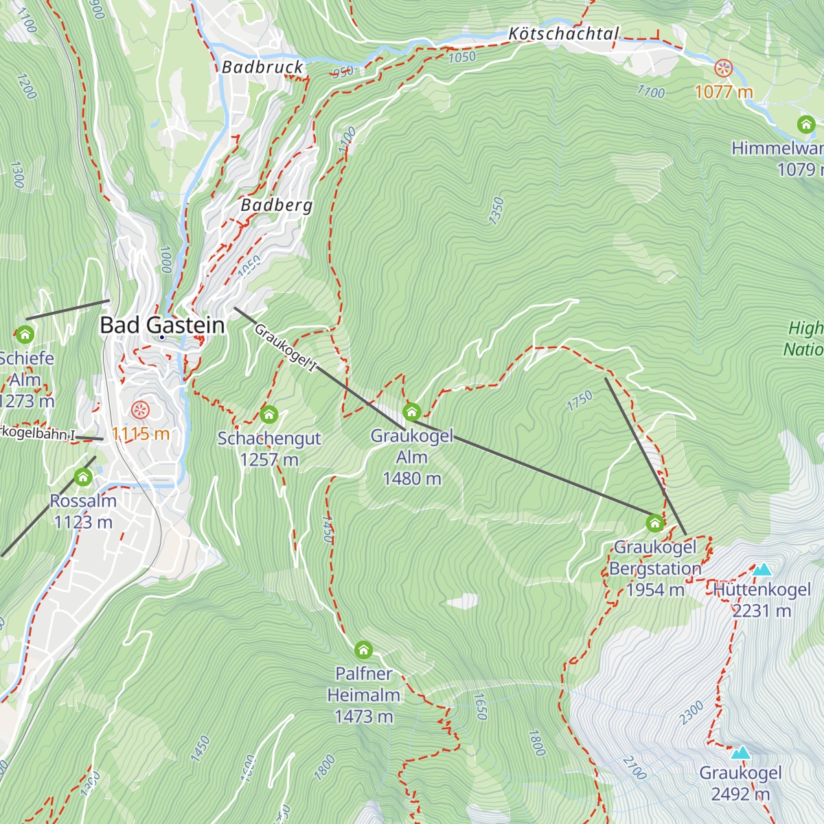 Graukogel Alm map