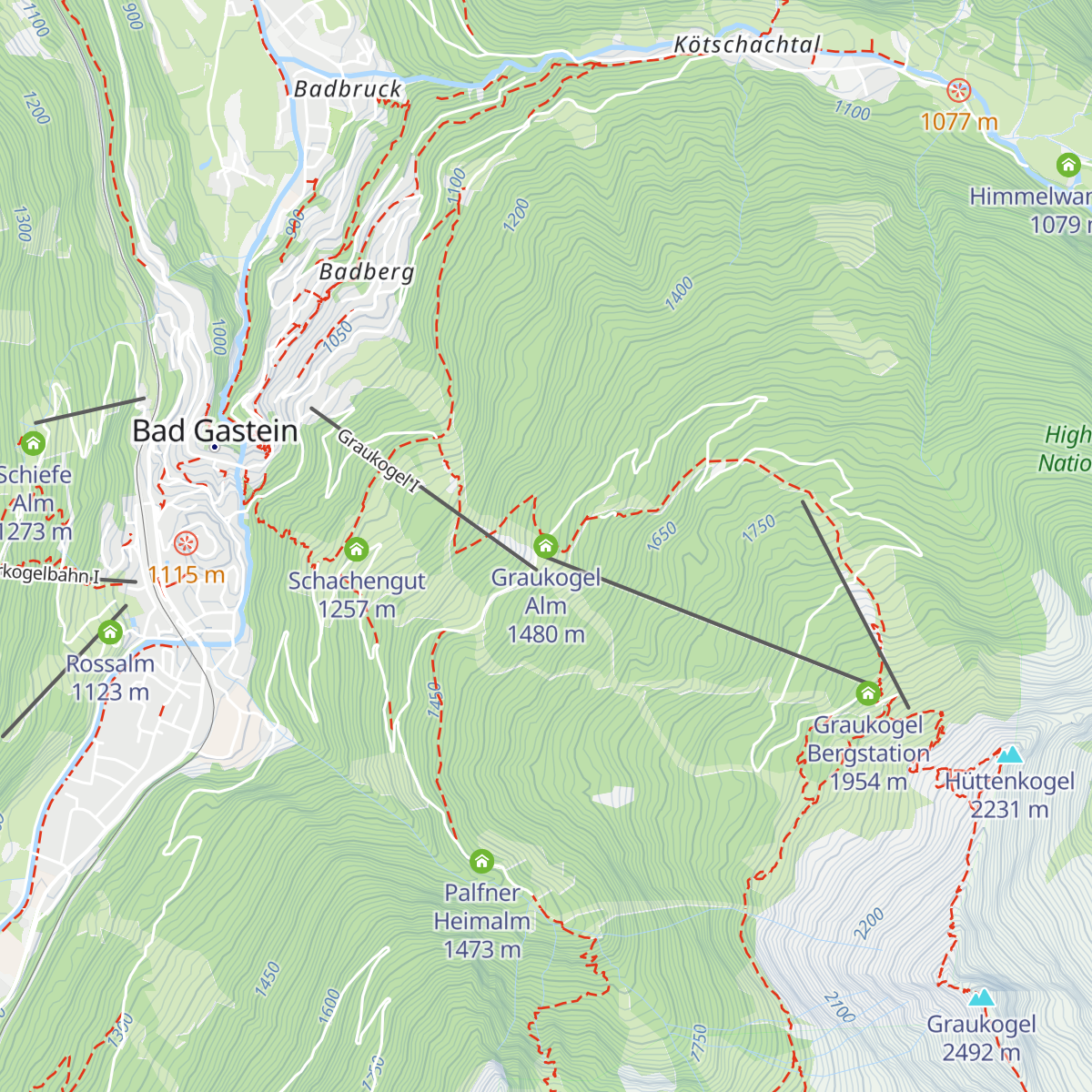 Graukogel Alm map