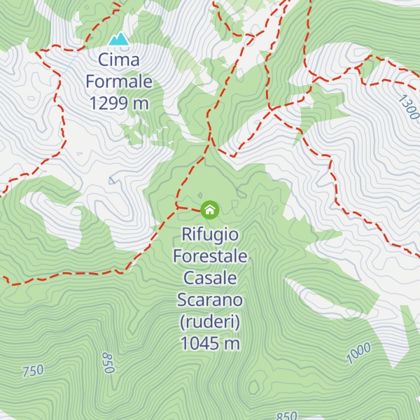 Map of Rifugio Forestale Casale Scarano (ruderi)