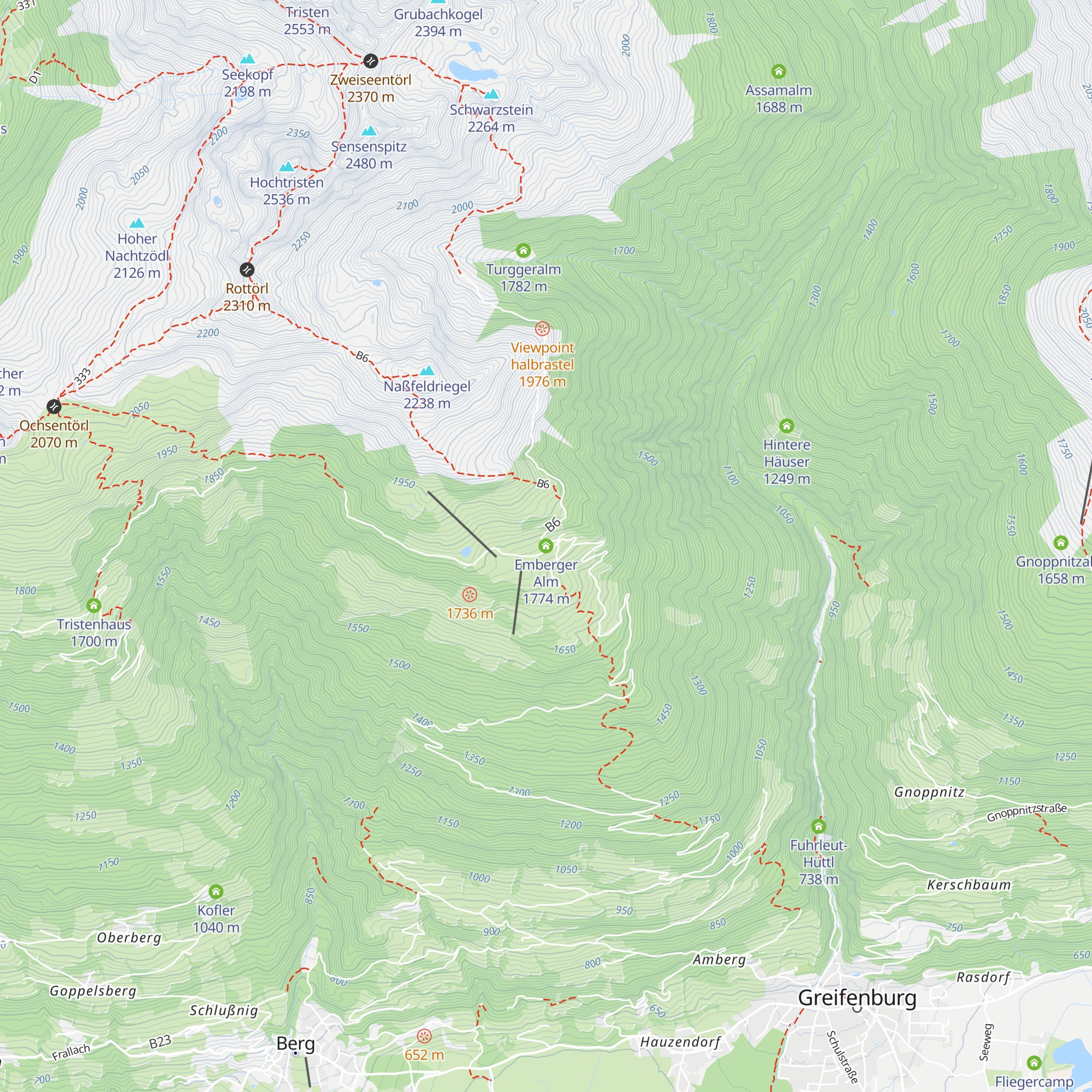 Emberger Alm map