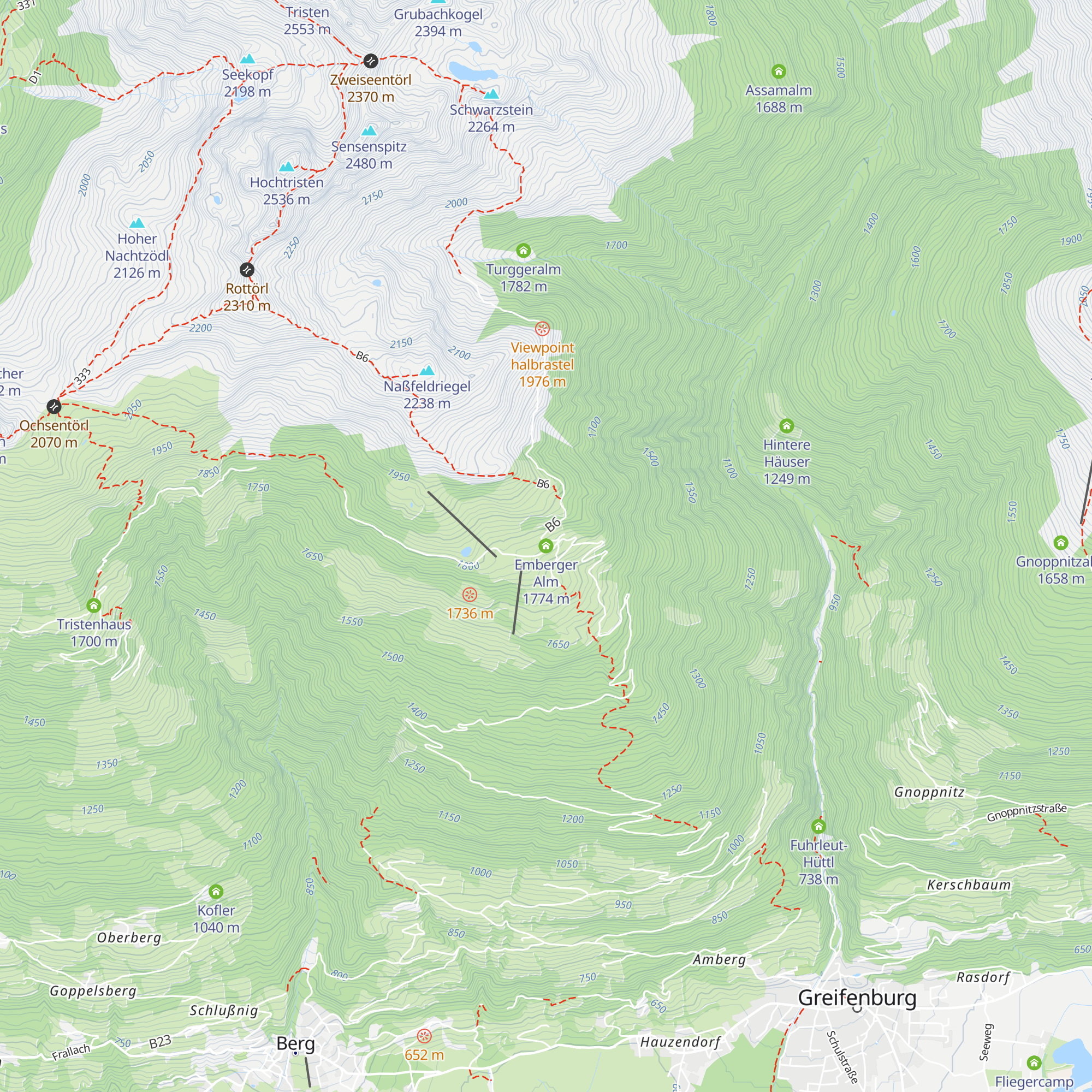 Emberger Alm map