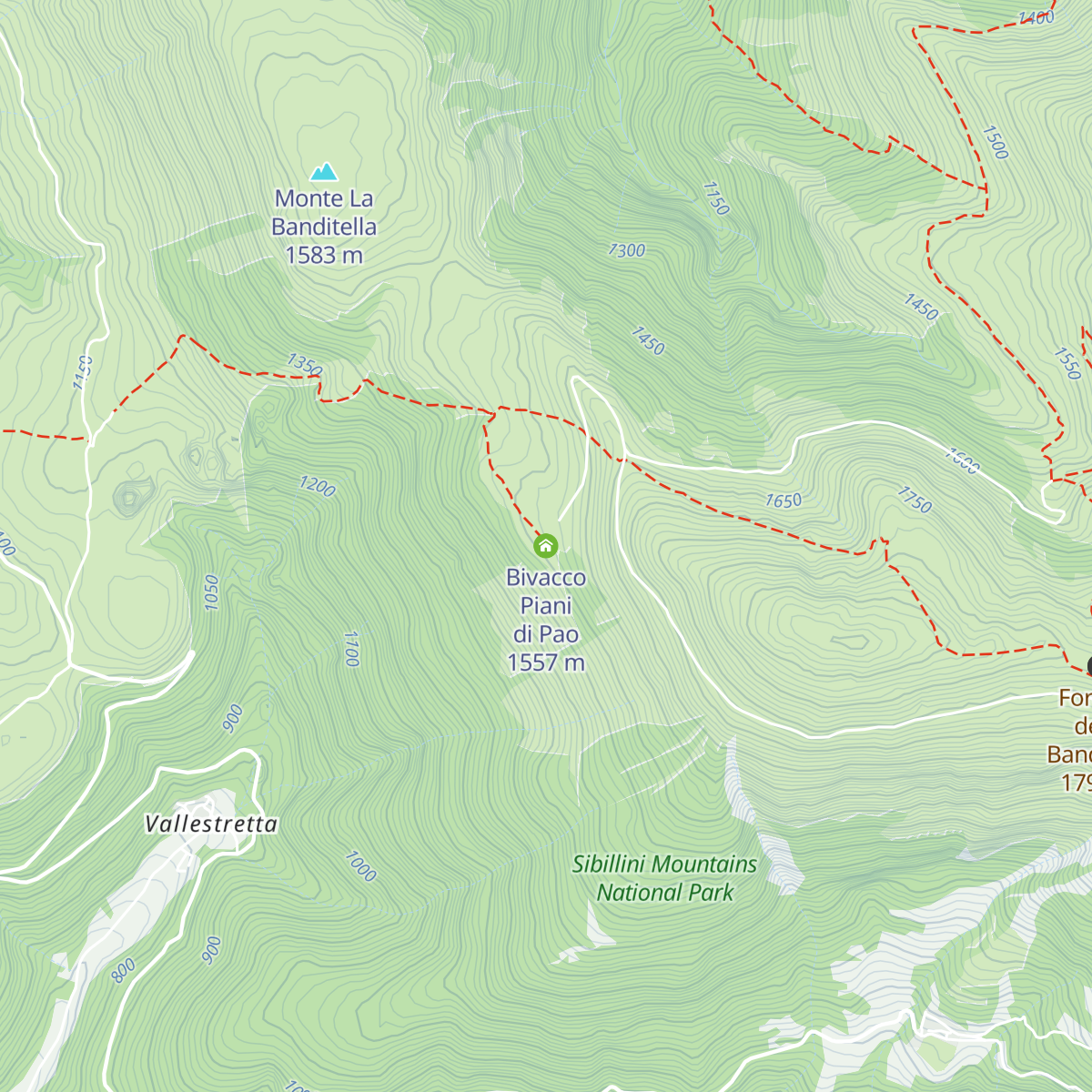 Bivacco Piani di Pao map