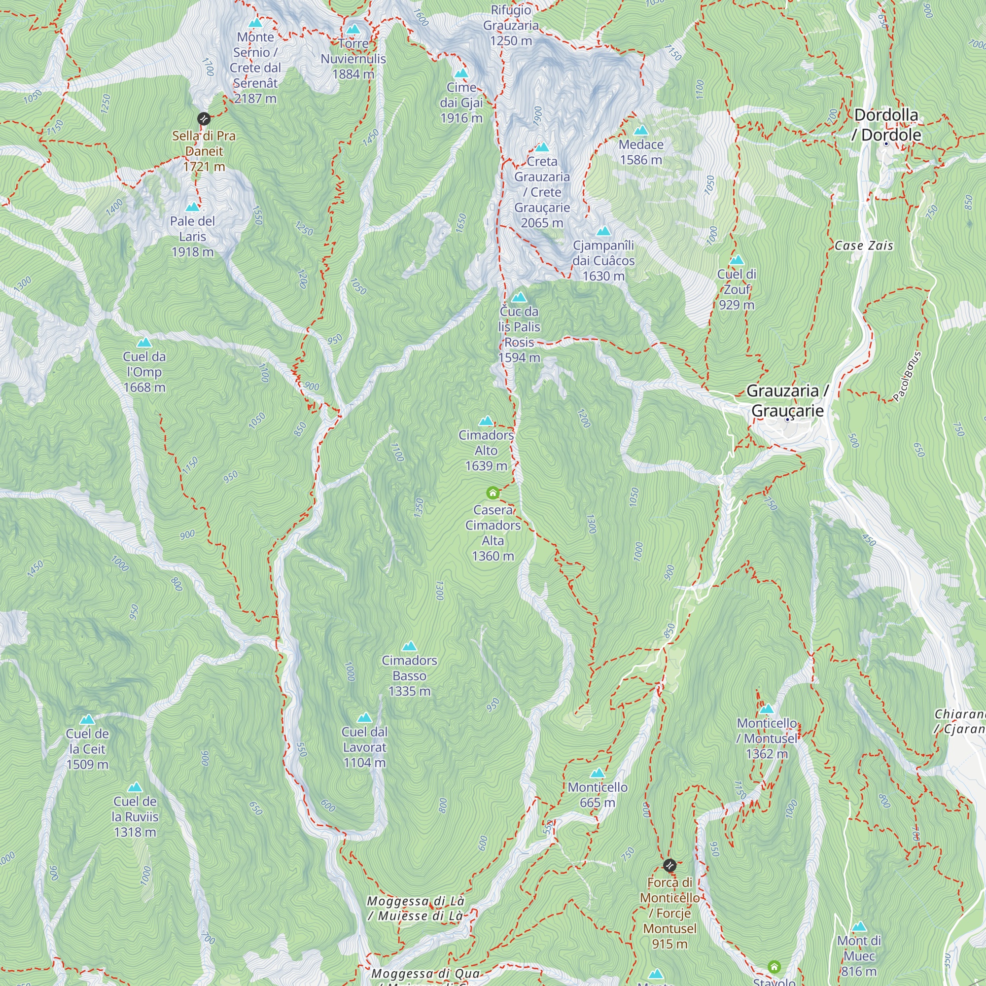 Casera Cimadors Alta map