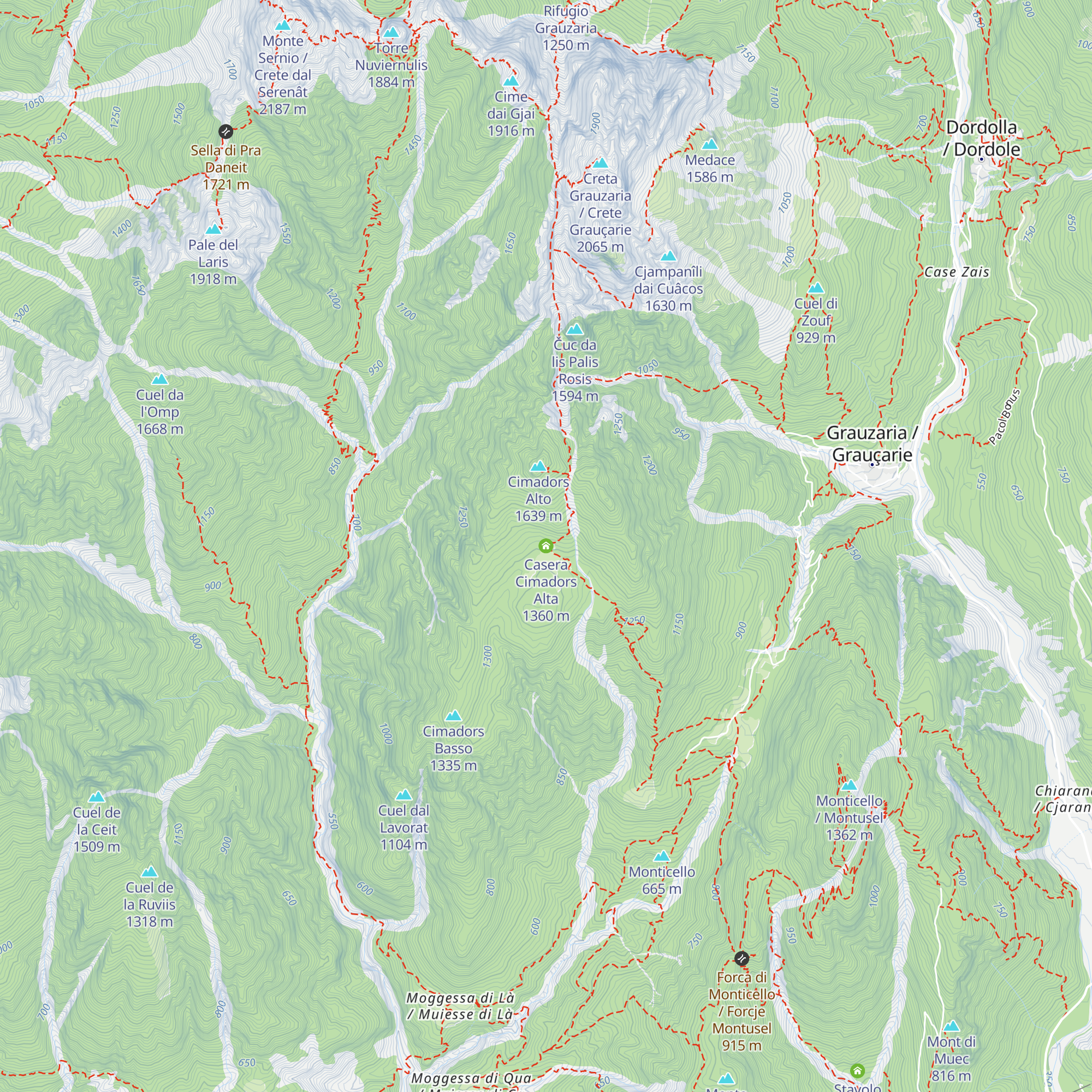 Casera Cimadors Alta map