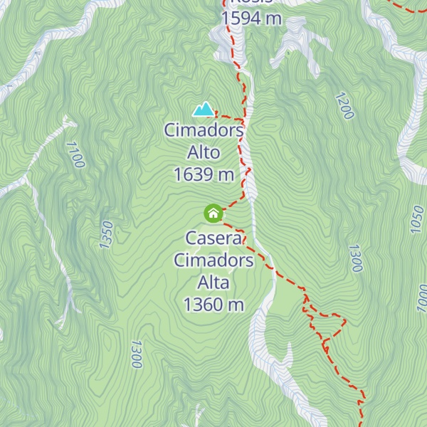 Map of Casera Cimadors Alta