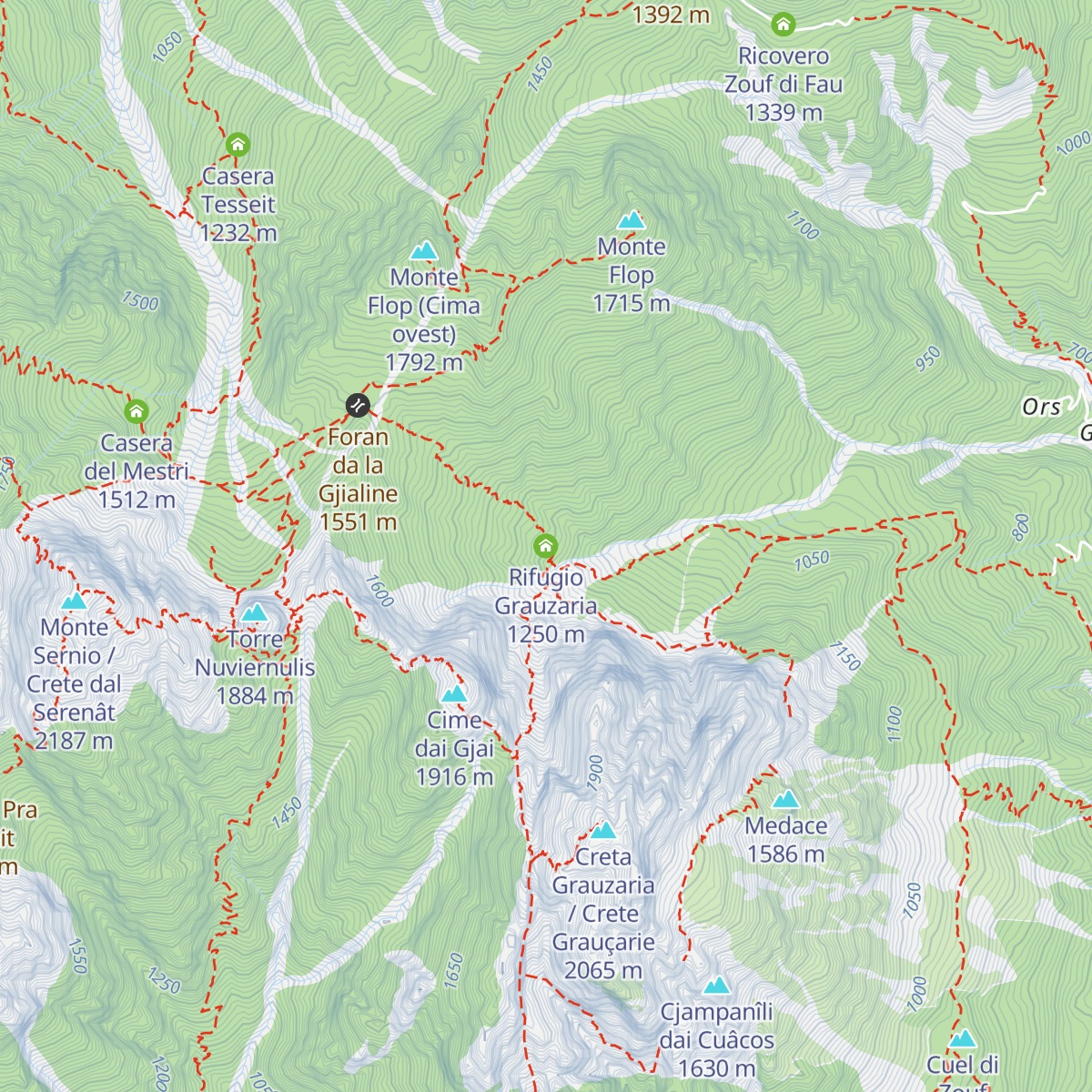 Rifugio Grauzaria map