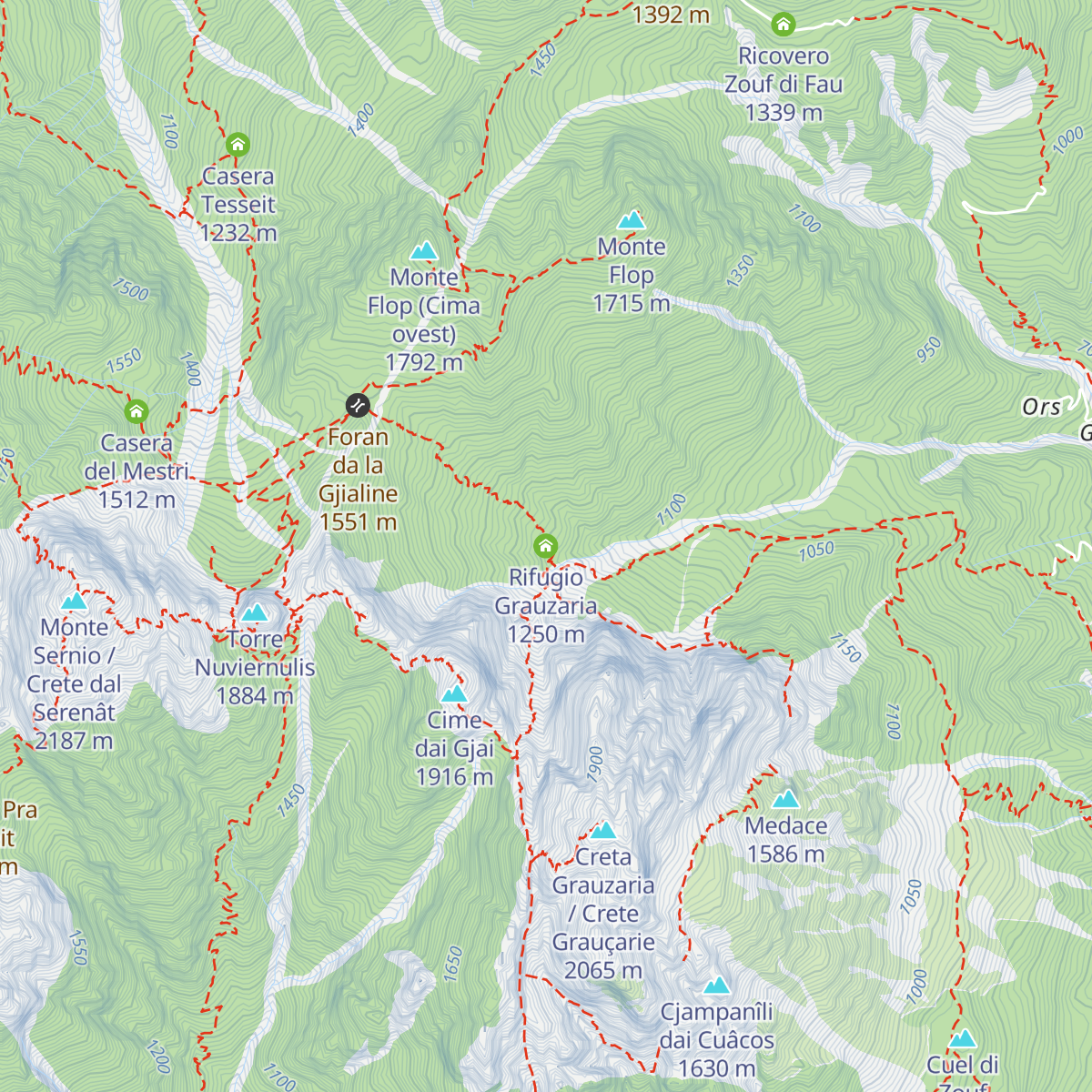 Rifugio Grauzaria map