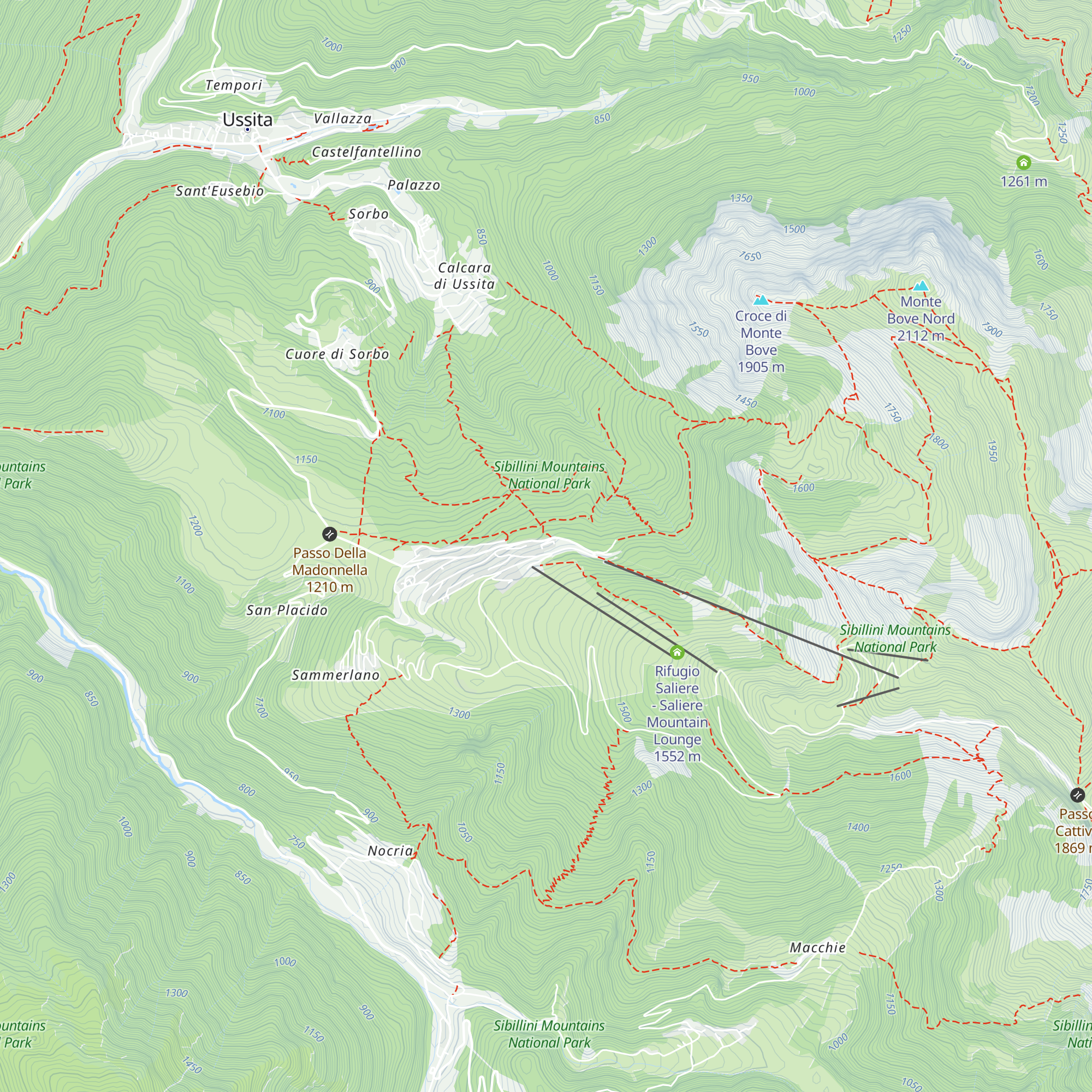 Rifugio Città di San Severino Marche map