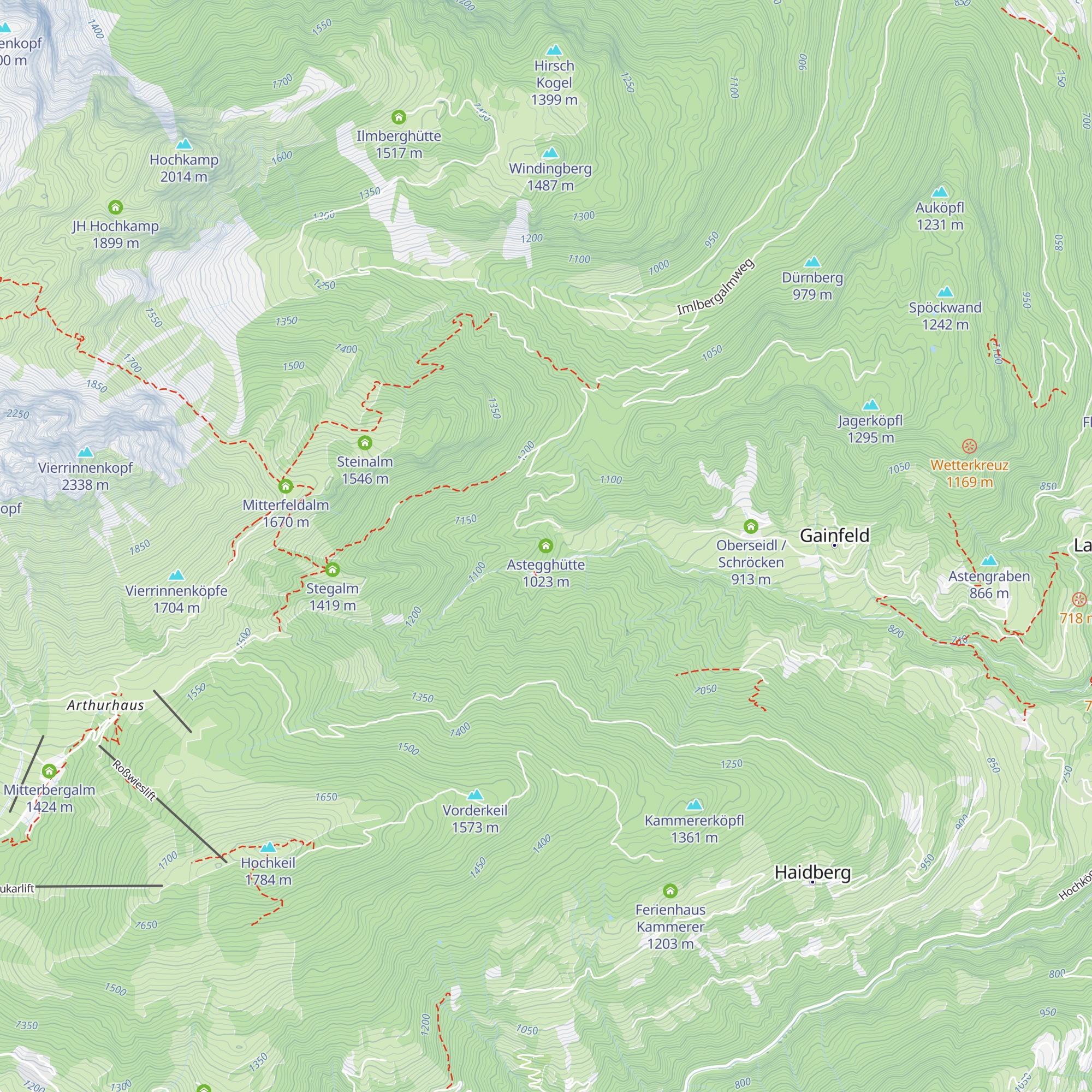 Astegghütte map
