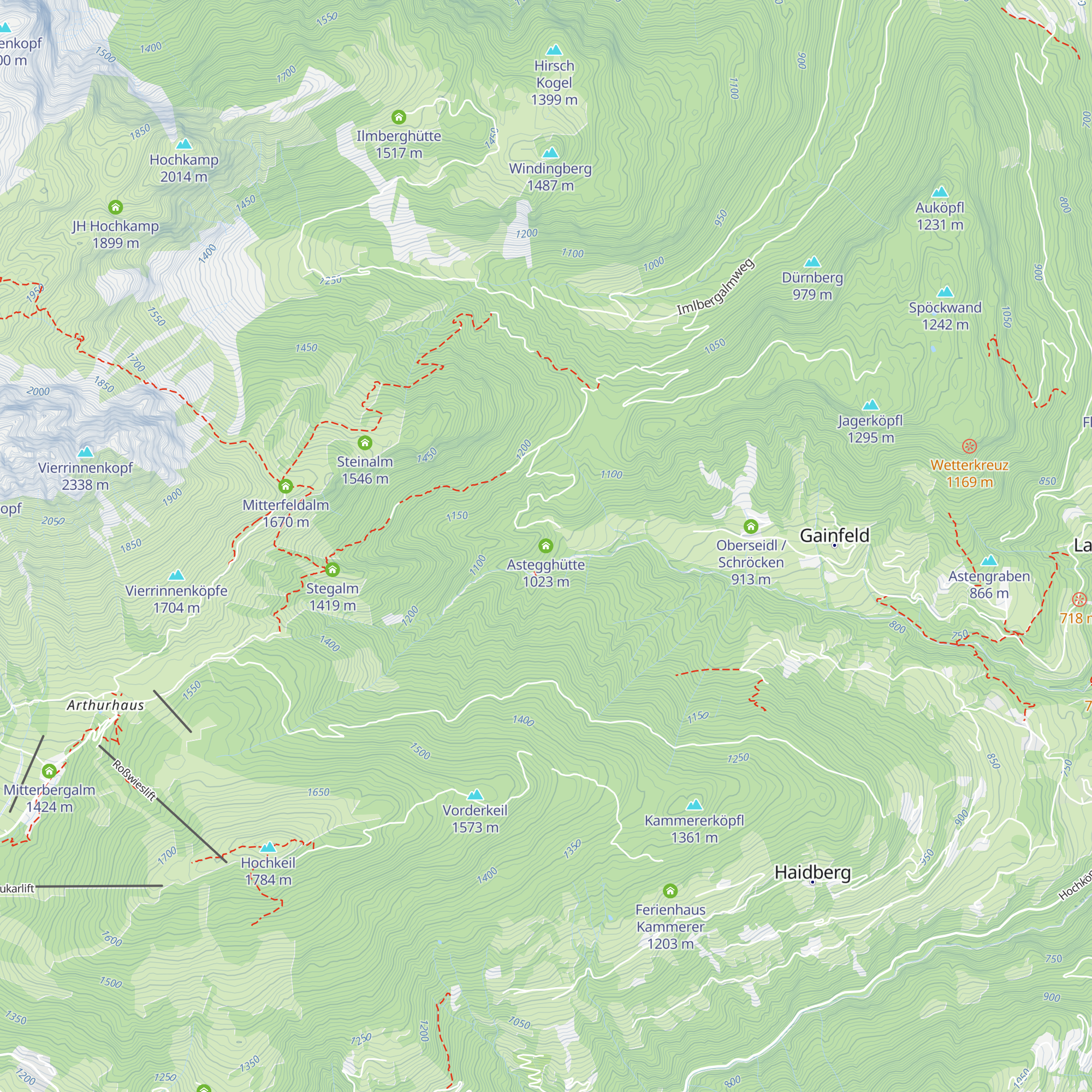 Astegghütte map