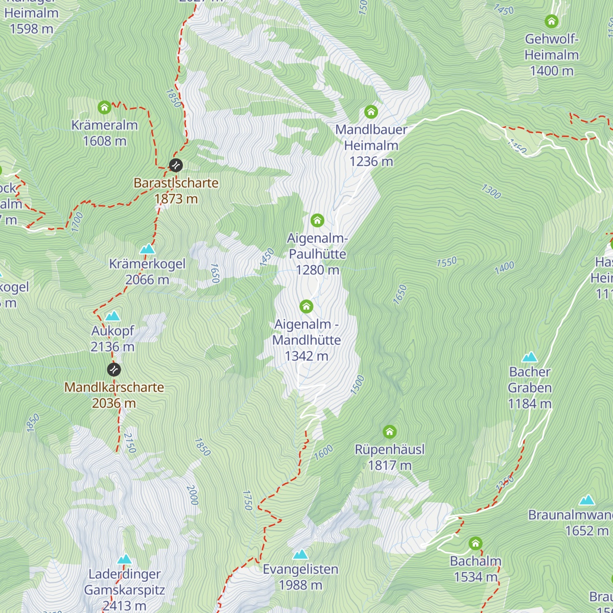 Aigenalm - Mandlhütte map