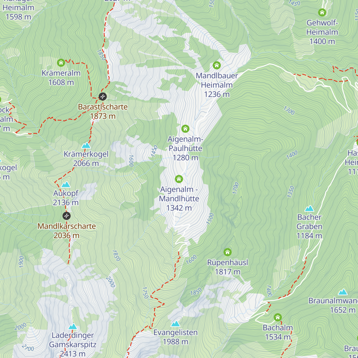 Aigenalm - Mandlhütte map