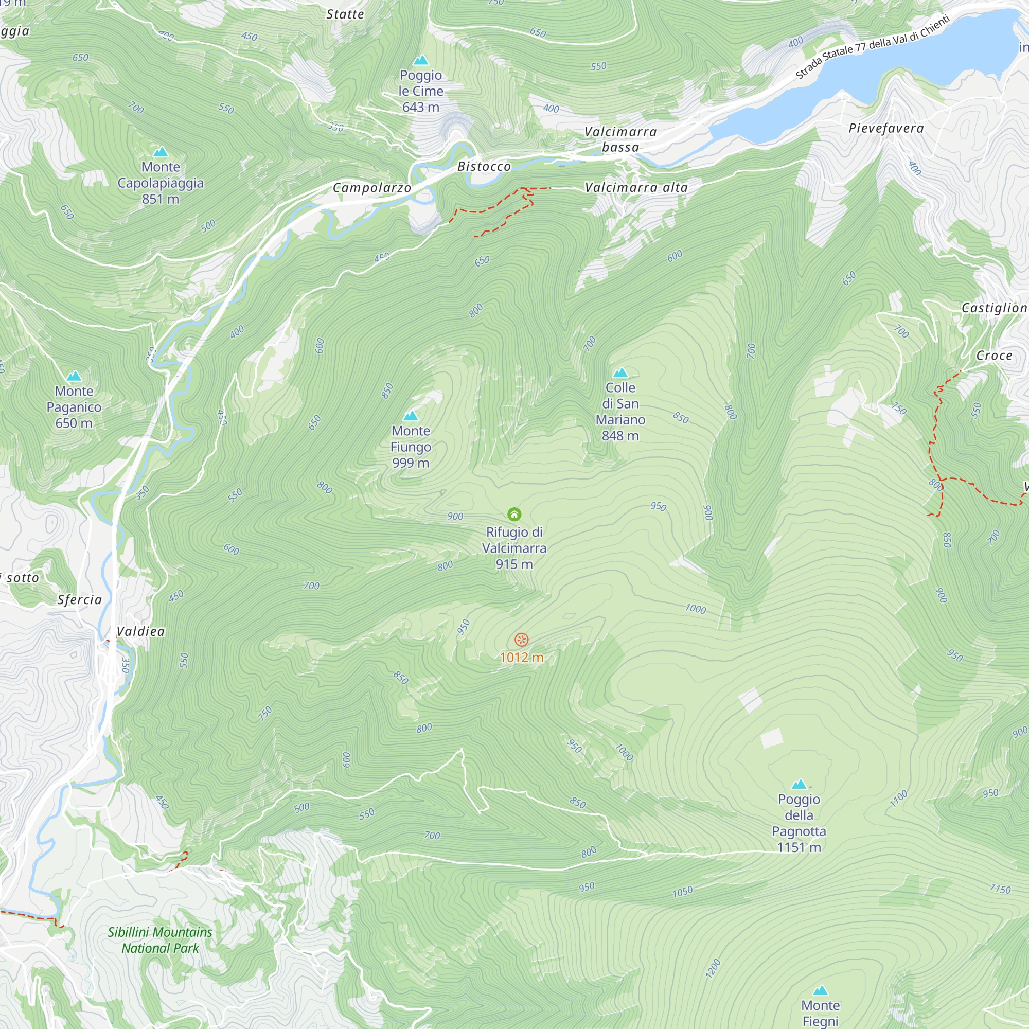 Rifugio di Valcimarra map