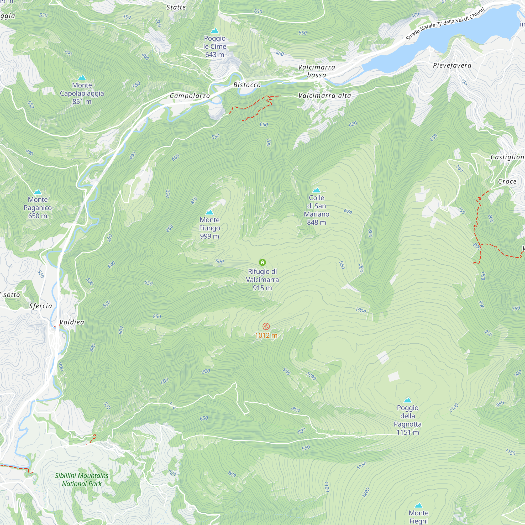 Rifugio di Valcimarra map