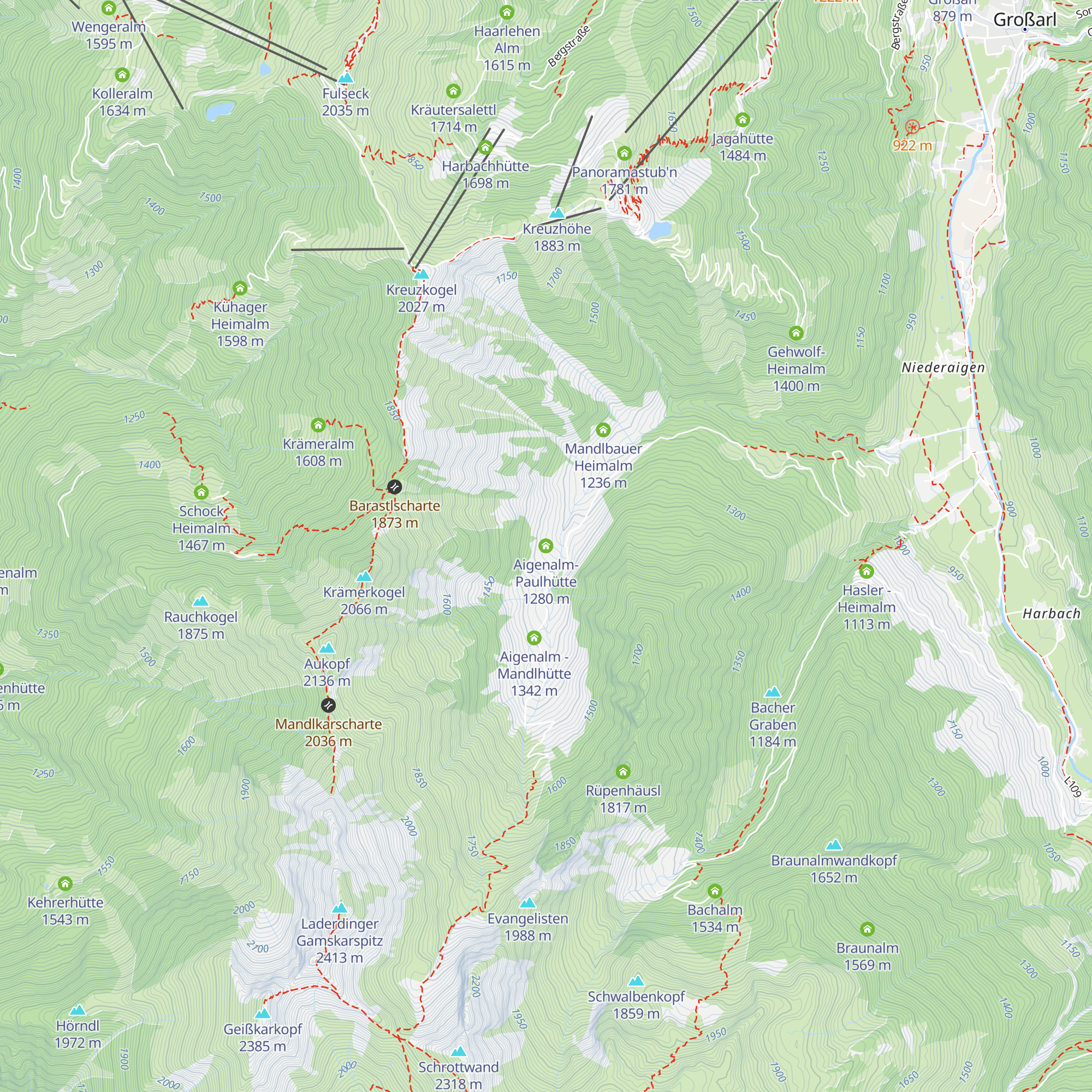 Aigenalm-Paulhütte map