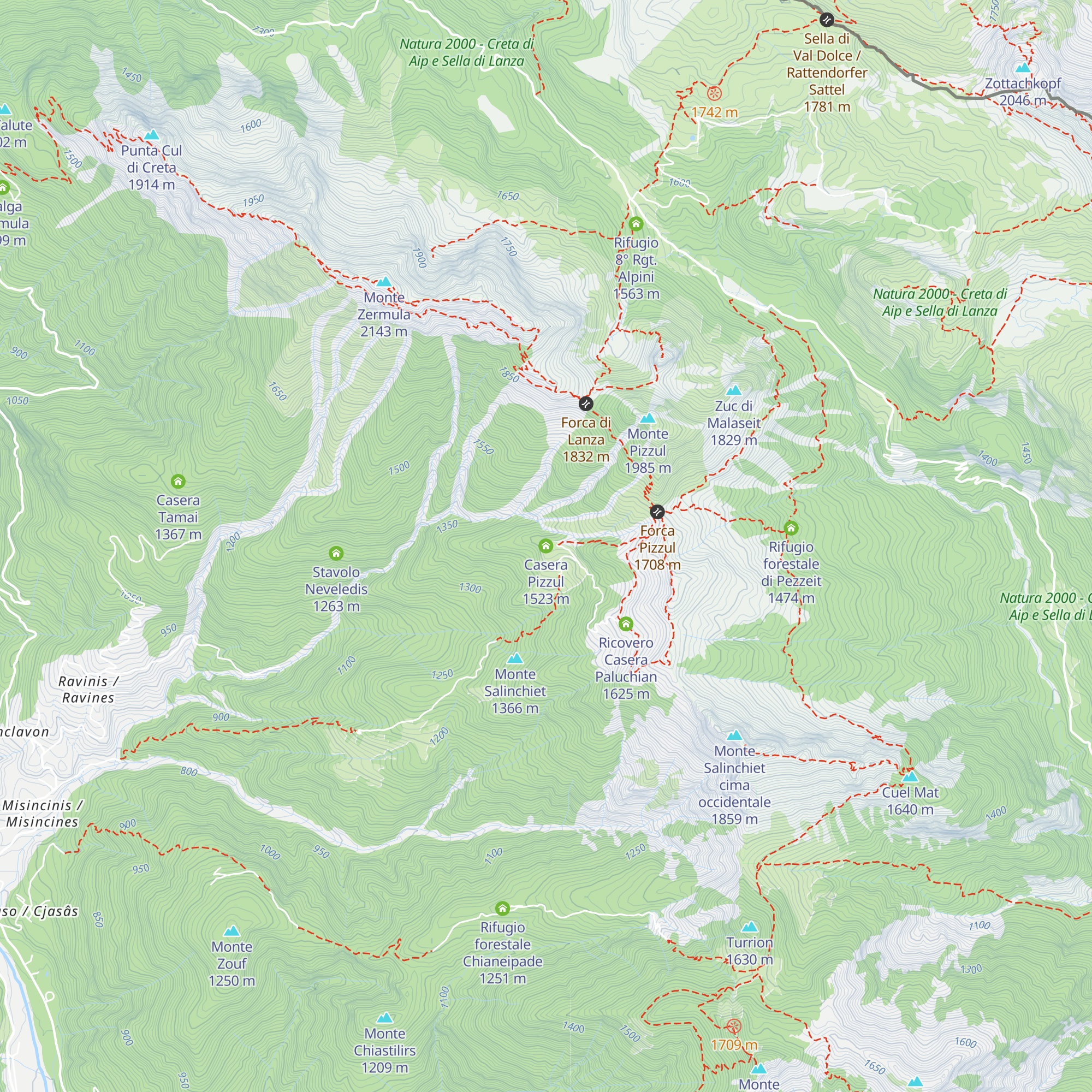 Casera Pizzul map