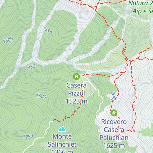 Map of Casera Pizzul
