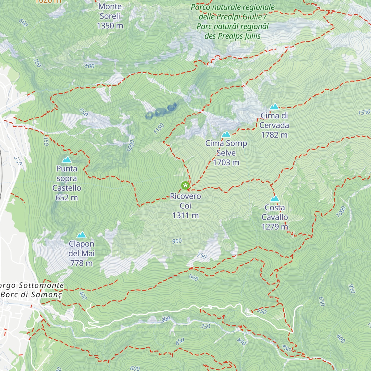 Ricovero Coi map